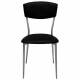 Стул для столовых, кафе, дома РС23, серебристый каркас, экокожа черная. Фото товара с разных ракурсов.
